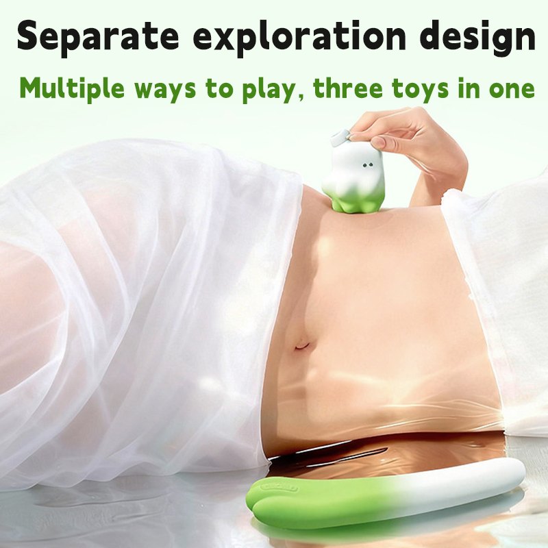 Green 2-in-1 Suction Telescopic Wand - Clit Sucking Vibrator