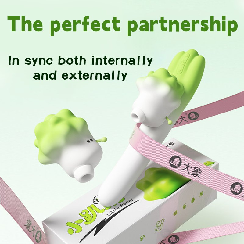 Green 2-in-1 Suction Telescopic Wand - Clit Sucking Vibrator