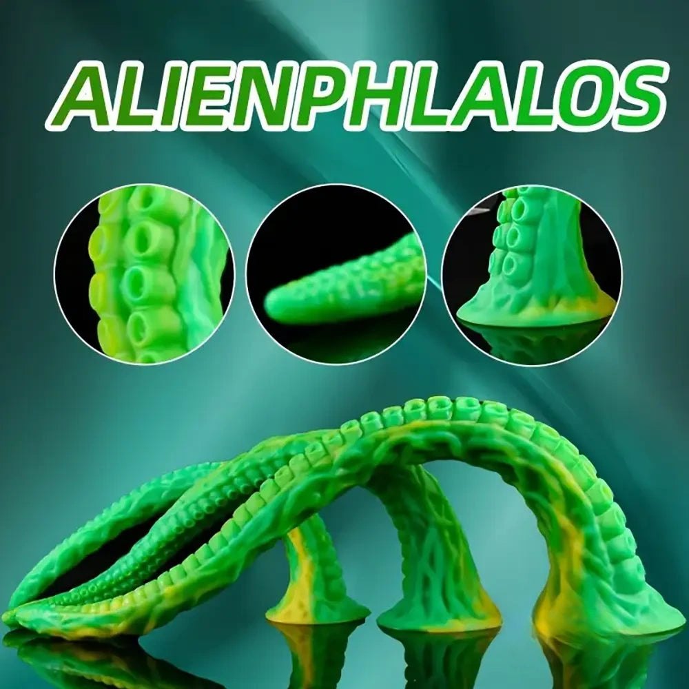 Green Alien Tentacle Fantasy Dildo - Silicone Alien Toy