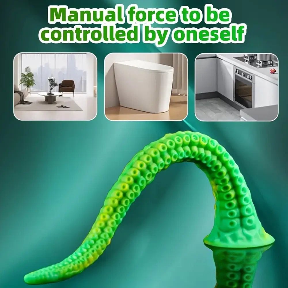 Green Alien Tentacle Fantasy Dildo - Silicone Alien Toy