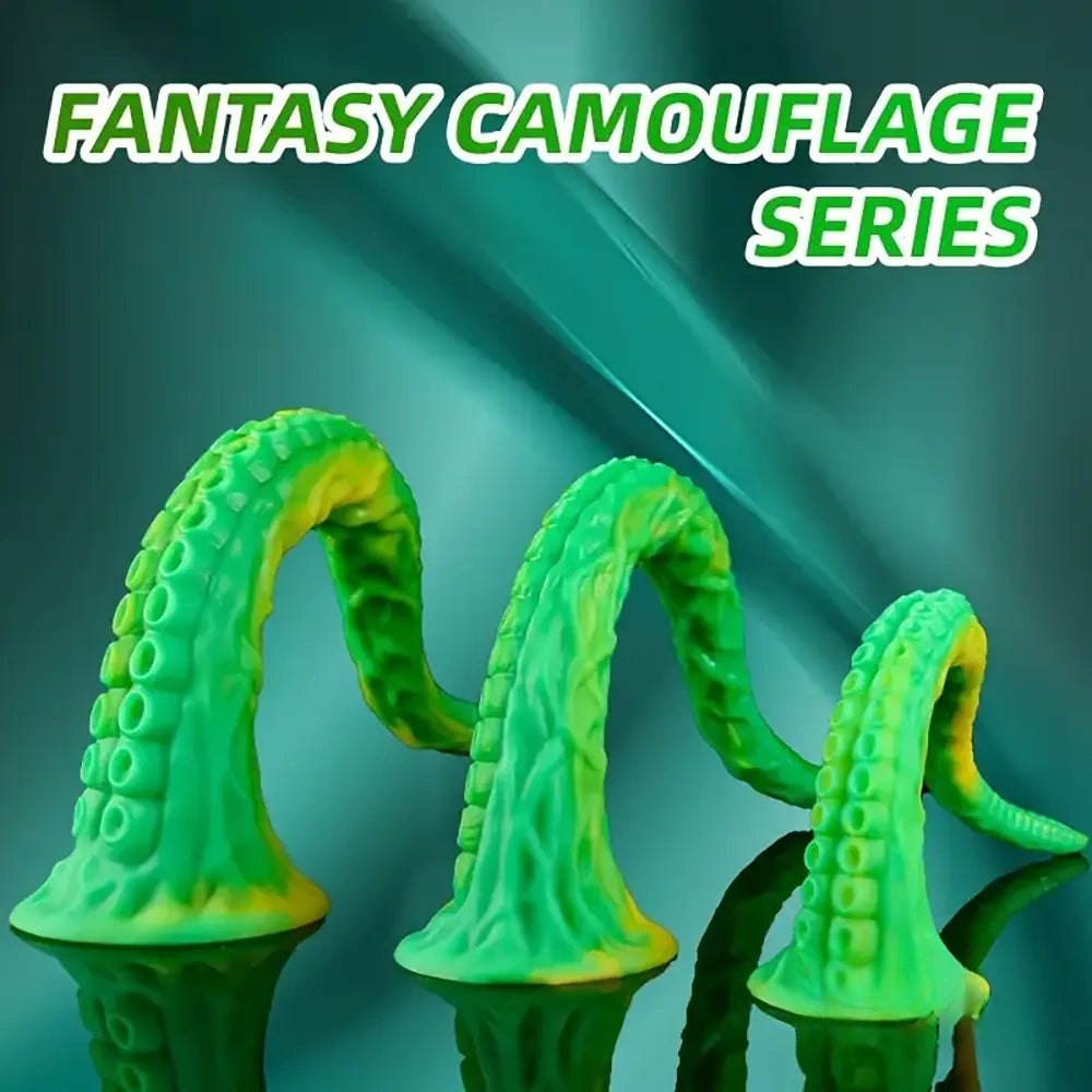 Green Alien Tentacle Fantasy Dildo - Silicone Alien Toy