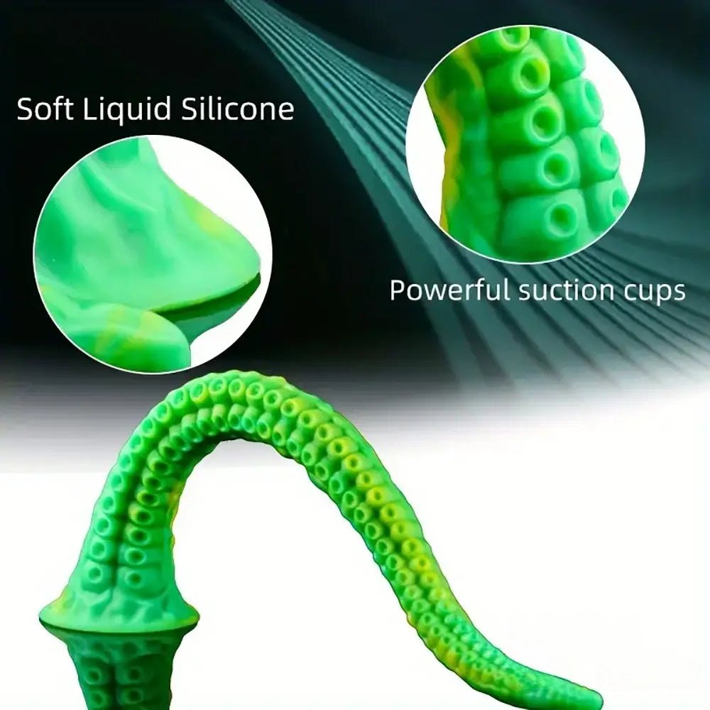 Green Alien Tentacle Fantasy Dildo - Silicone Alien Toy