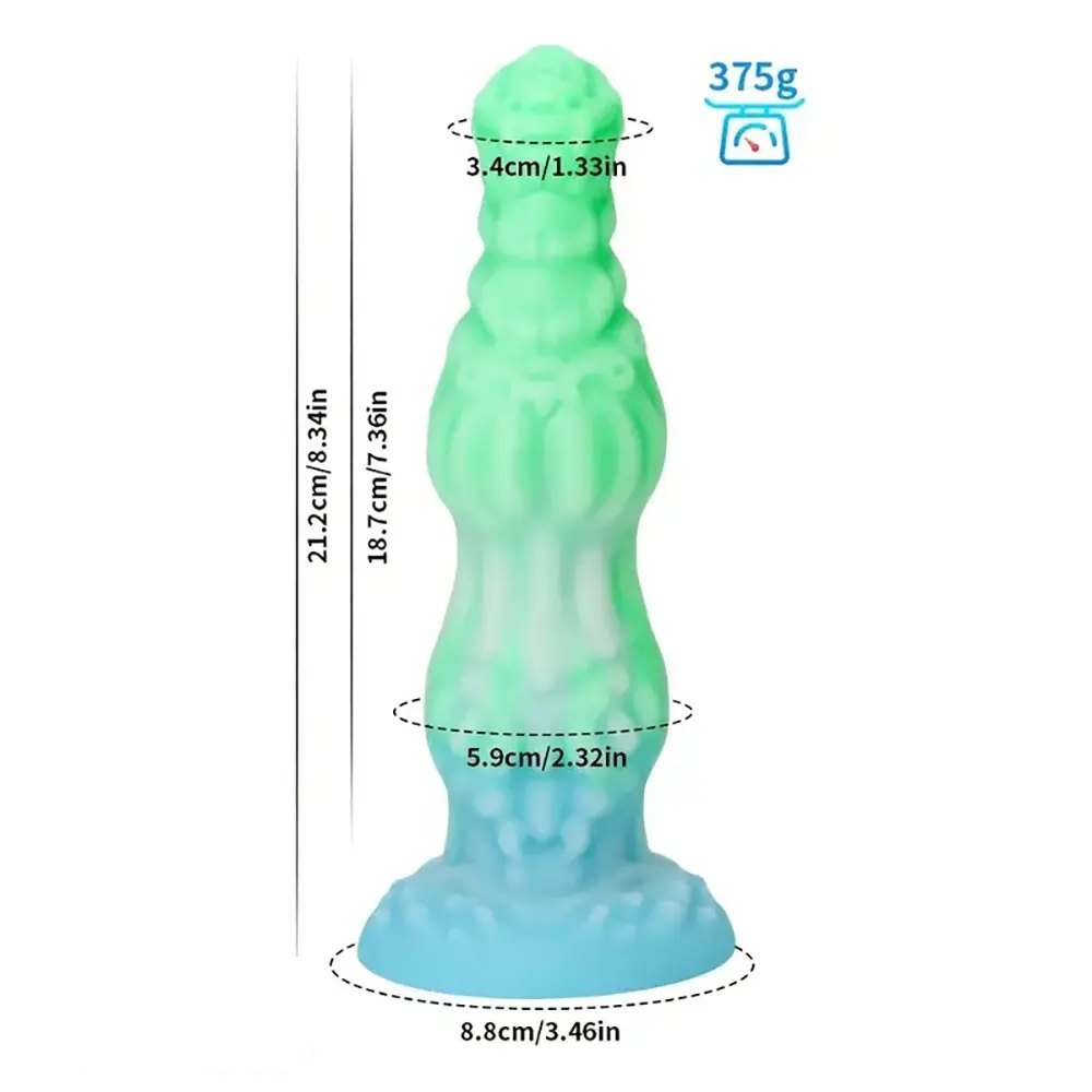 Green Ribbed Monster Dildo - Monster Fantasy Dildo