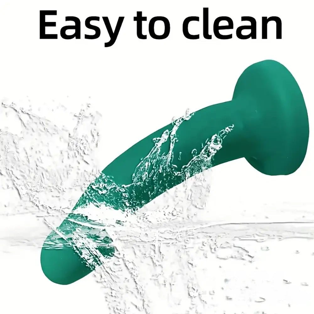 Green Silicone Curved Dildo - Green Silicone Suction Cup Dildo