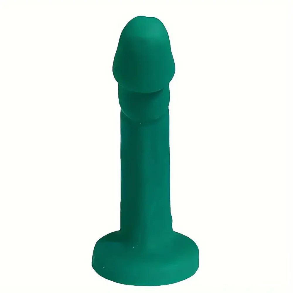 Green Silicone Curved Dildo - Green Silicone Suction Cup Dildo