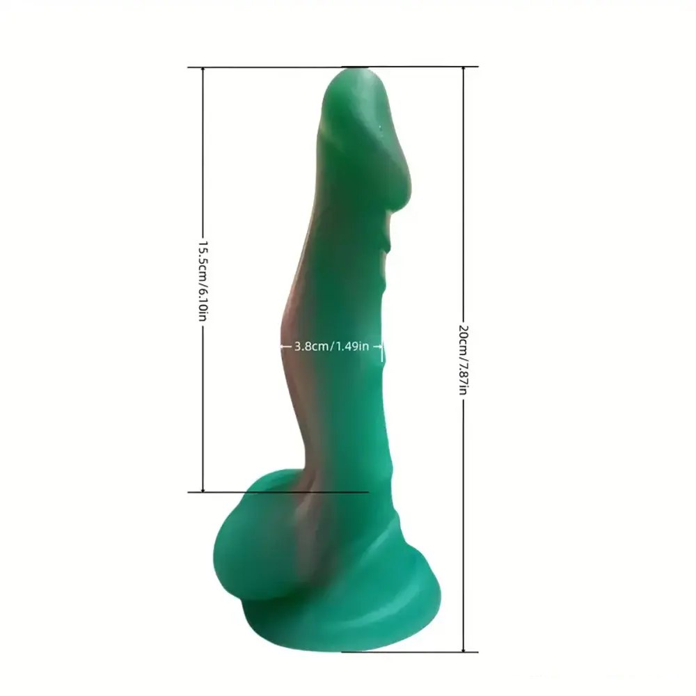 Green Slim Fantasy Dildo - Frosted Silicone G-Spot Toy