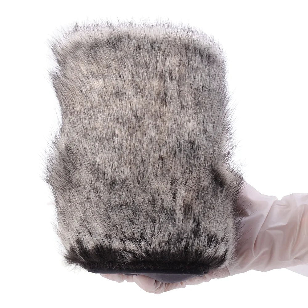 Grey Leopard Furry Masturbator - Dual Ribbed Entry Stroker