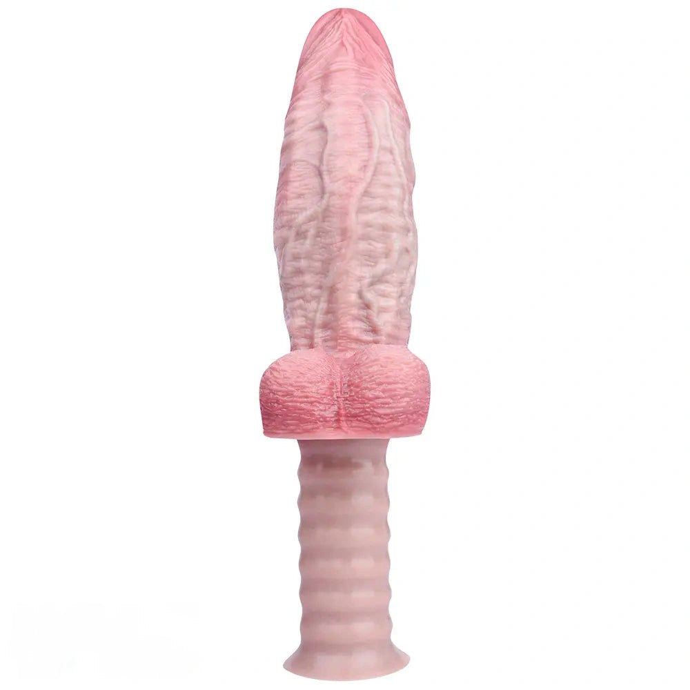 Handheld Ribbed Grip Dildo - Realistic Handheld Dildo