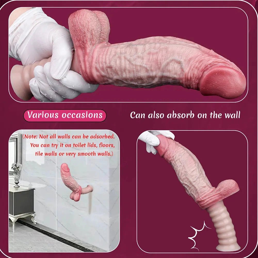 Handheld Ribbed Grip Dildo - Realistic Handheld Dildo