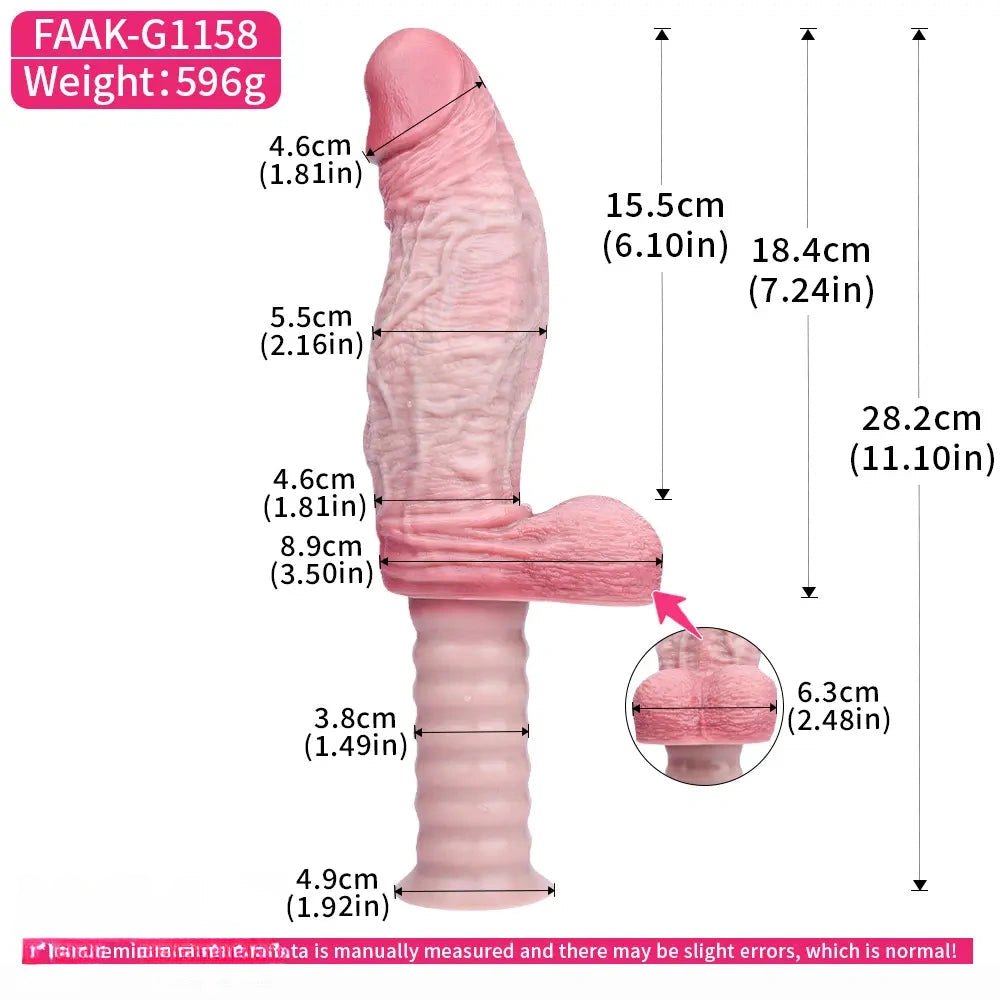 Handheld Ribbed Grip Dildo - Realistic Handheld Dildo