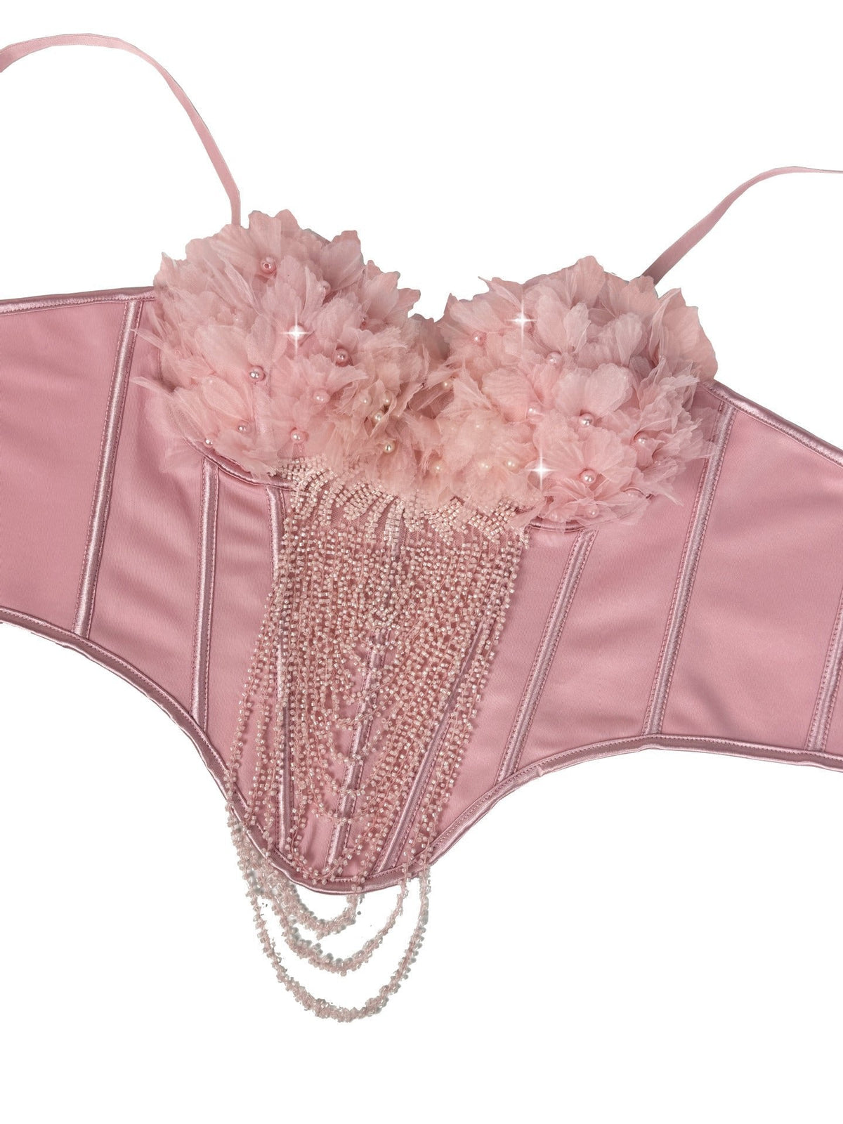 Flower Tassel Backless Corset - Lingerie Bodysuit for Women