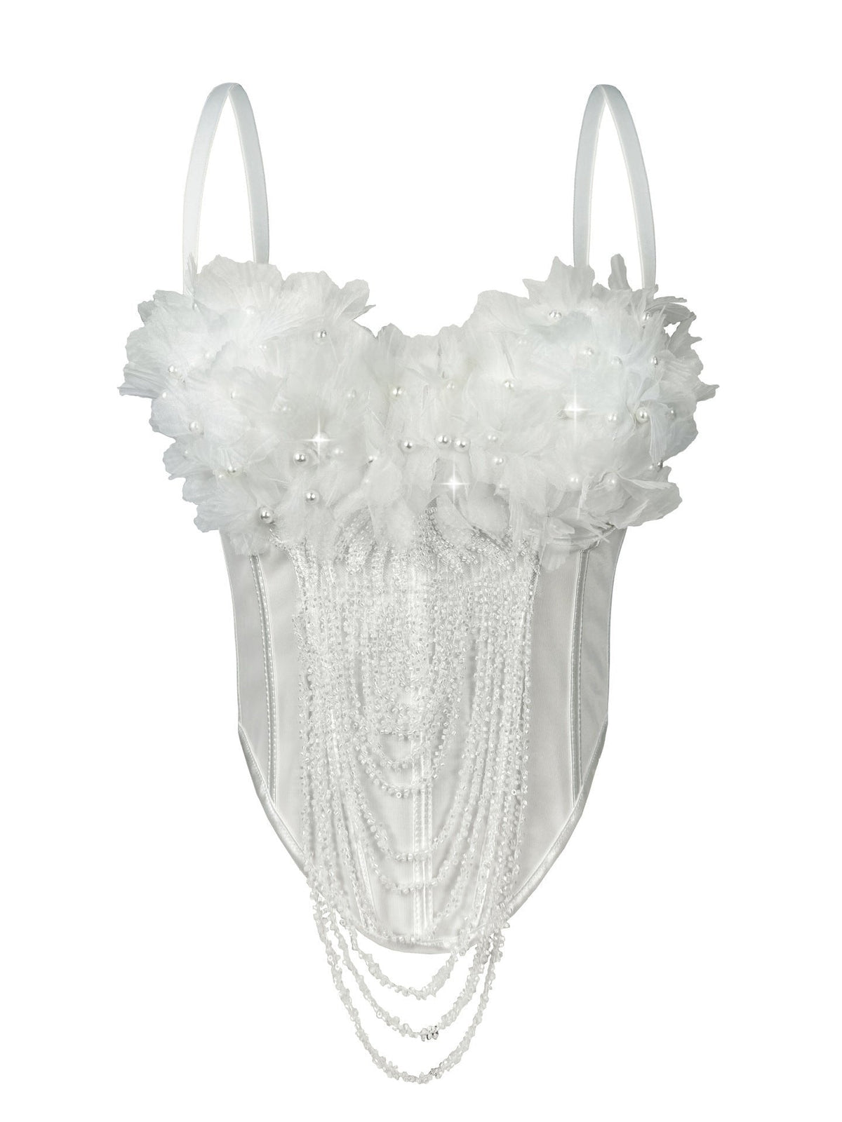 Flower Tassel Backless Corset - Lingerie Bodysuit for Women