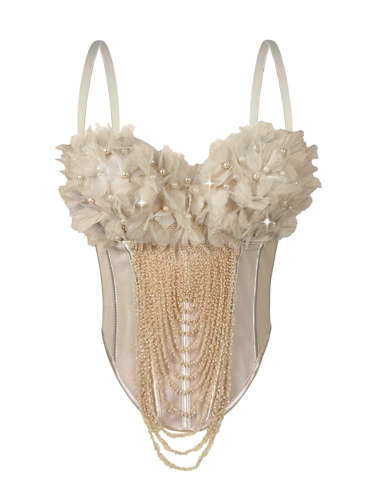 Flower Tassel Backless Corset - Lingerie Bodysuit for Women