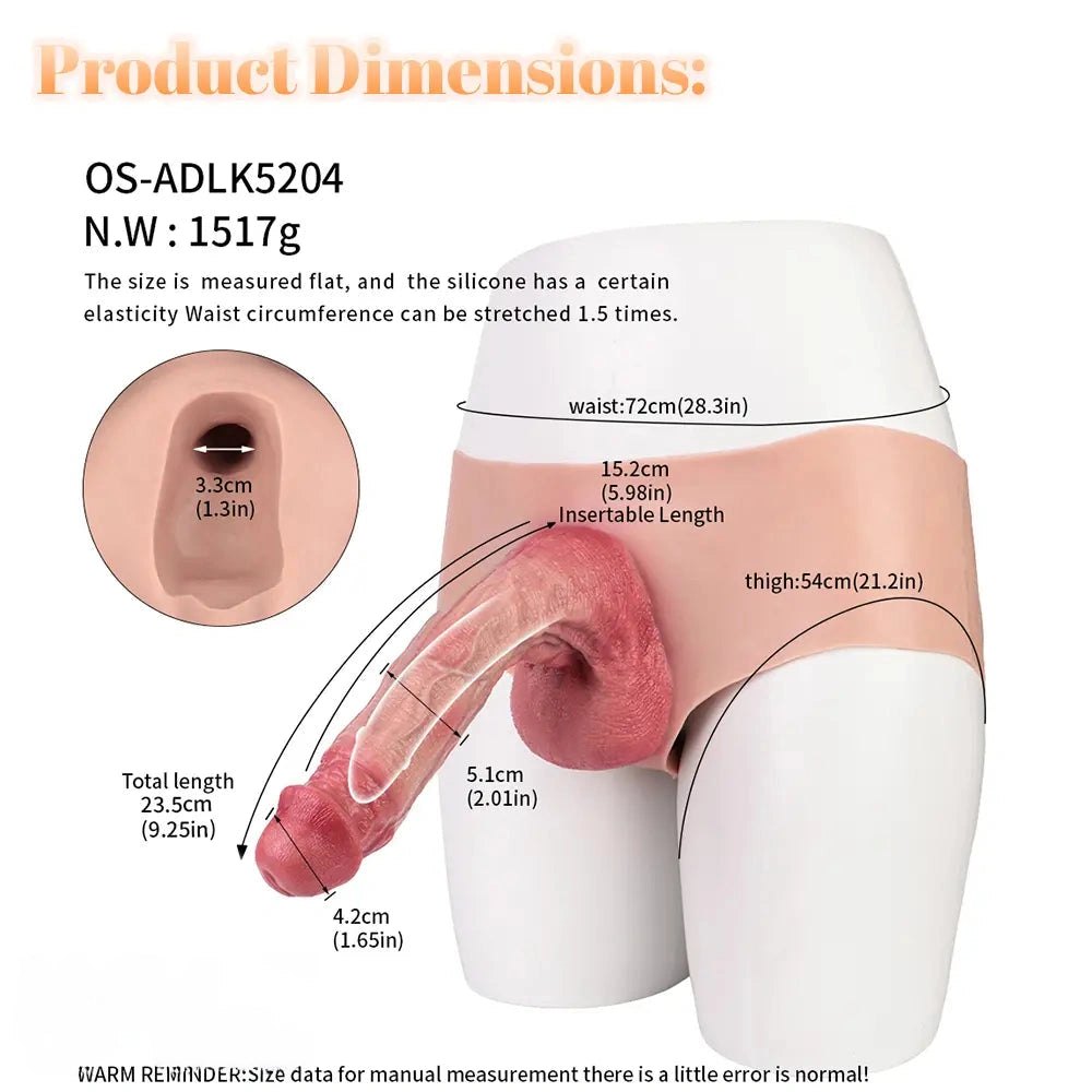 Hands-Free Wearable Realistic Dildo - 9.25 In Silicone