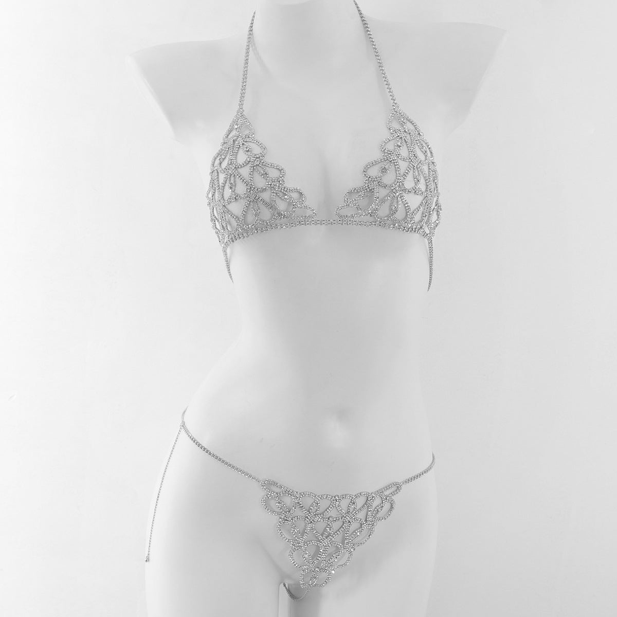 Heart Filigree Body Chain Set - Bra and Panty Set
