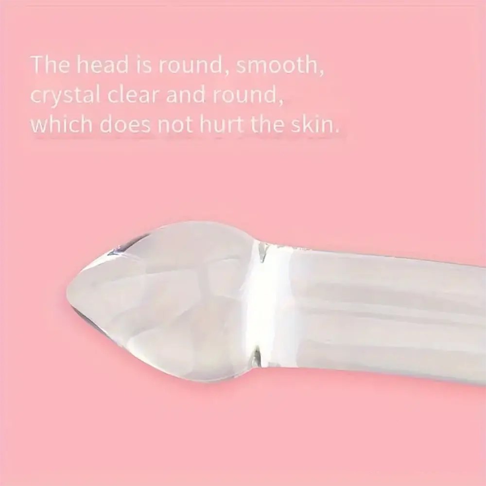 Heart Handle Glass Dildo - Clear Glass Crystal Dildo