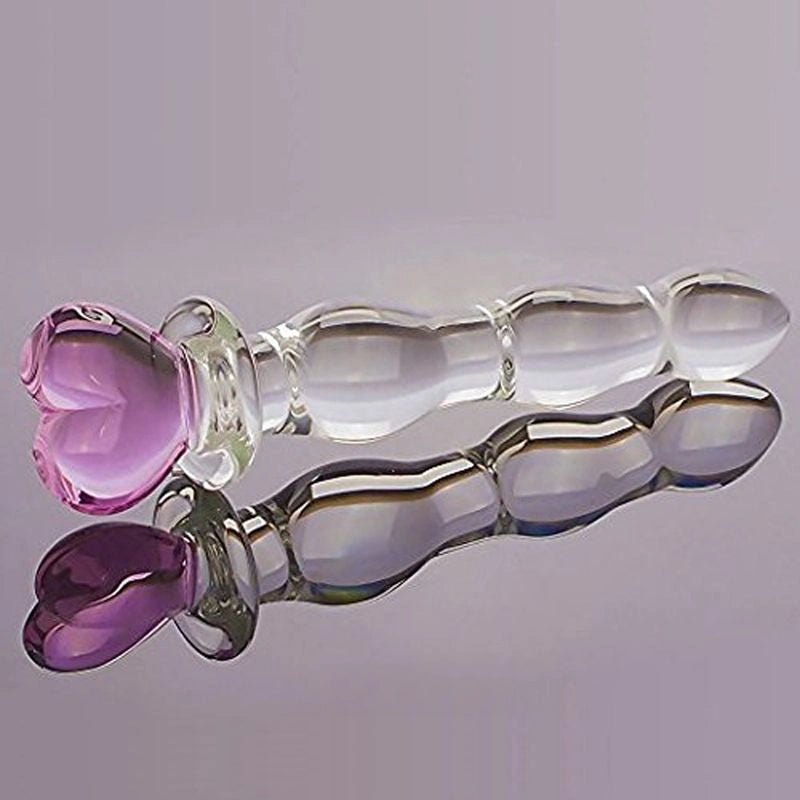 Heart Handle Glass Dildo 8.26in - Glass Dildo