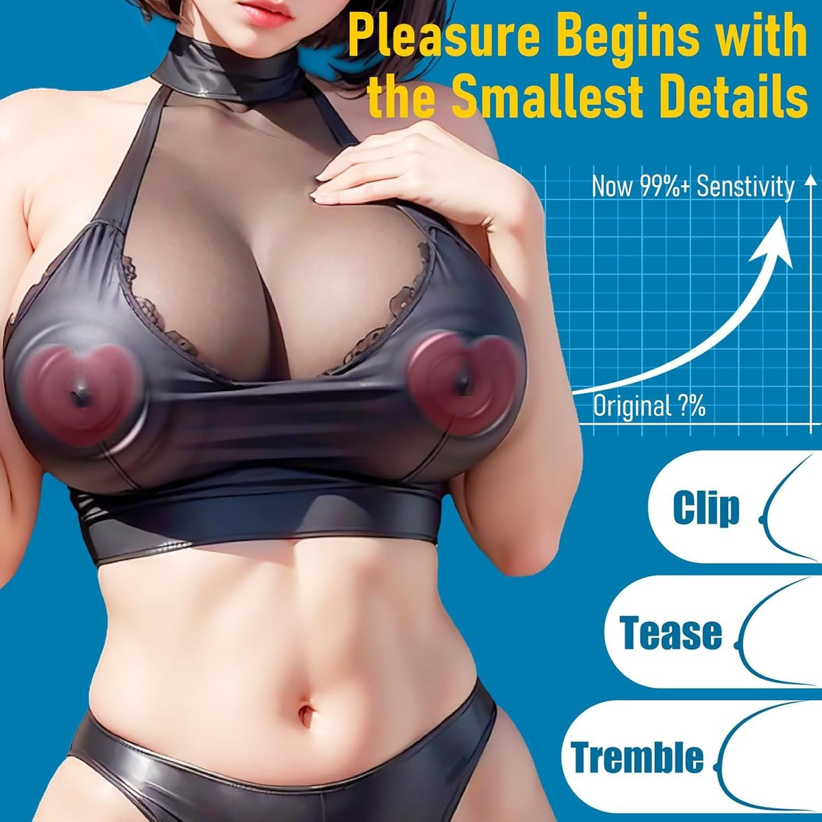 Heart-Shaped Vibrating Nipple Clamps - Nipple Play Toy