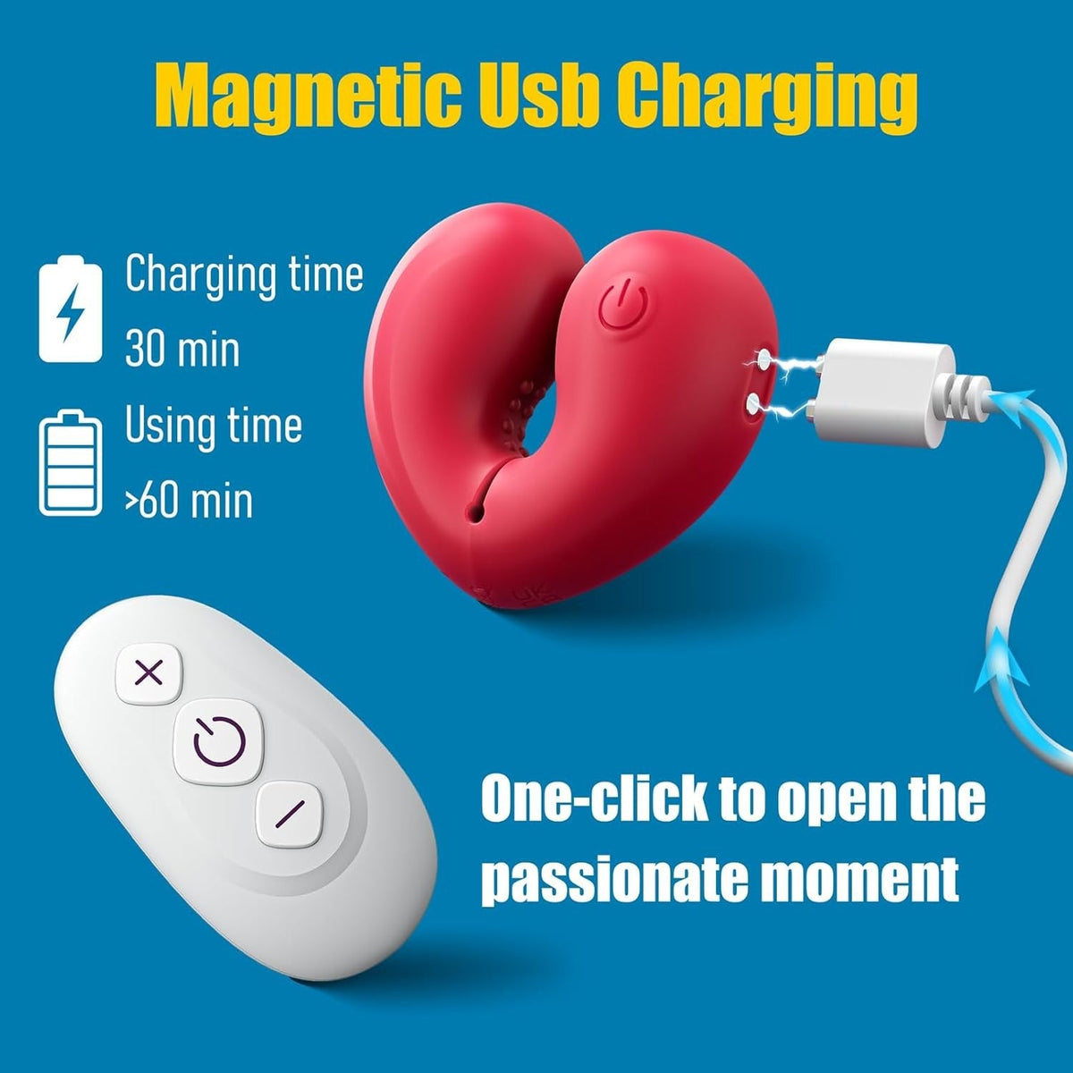 Heart-Shaped Vibrating Nipple Clamps - Nipple Play Toy
