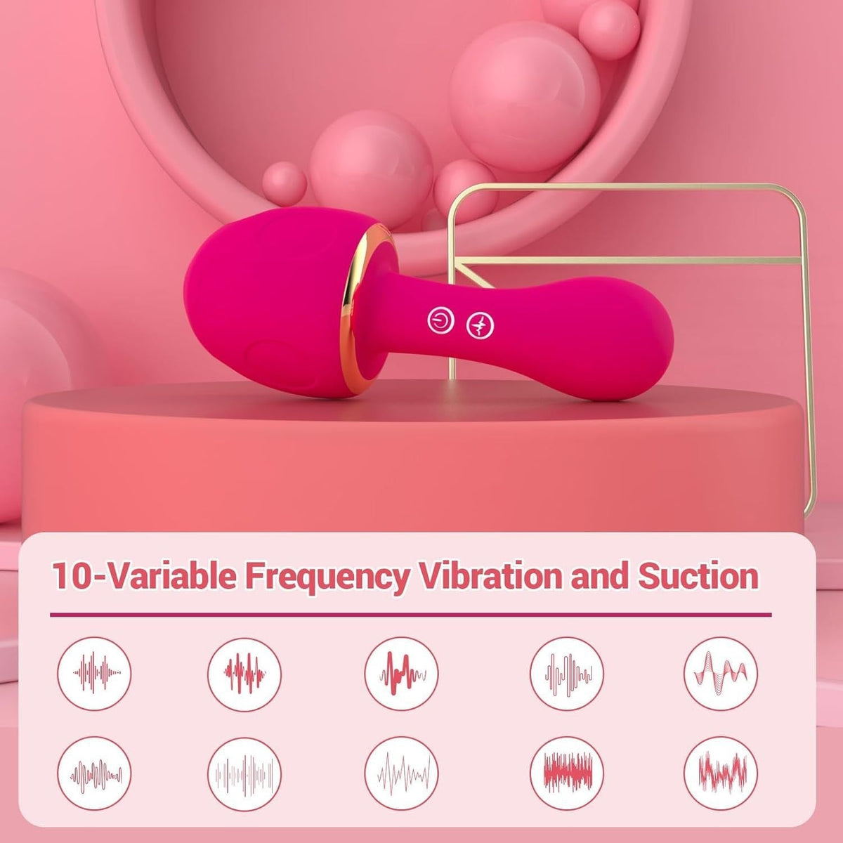 Heated Mushroom Head Sonic Sucker - Clit Sucking Vibrator