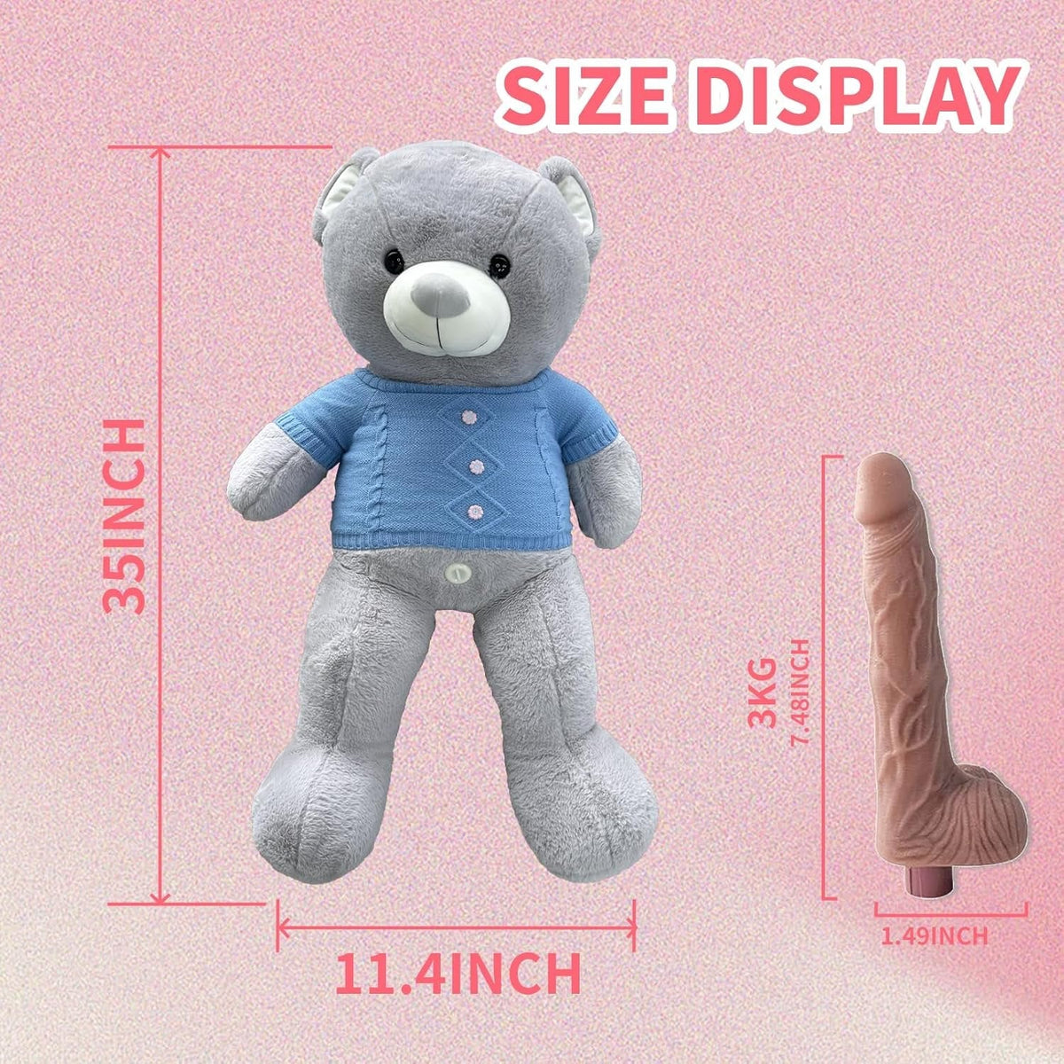 Heated Plush Bear Sex Machine - Vibrating Thrusting Sex Machine