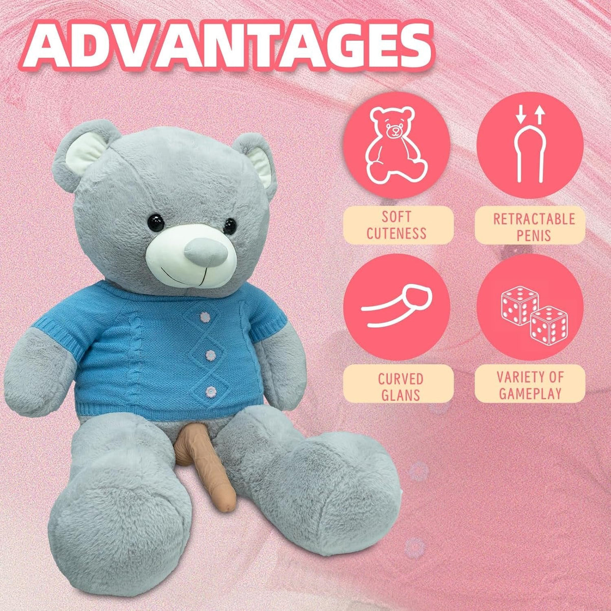 Heated Plush Bear Sex Machine - Vibrating Thrusting Sex Machine
