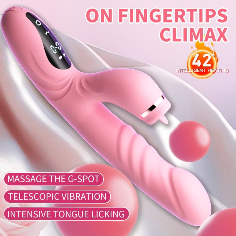 Heated Rabbit Vibrator, Licking Arm - Rabbit G-Spot Vibrator