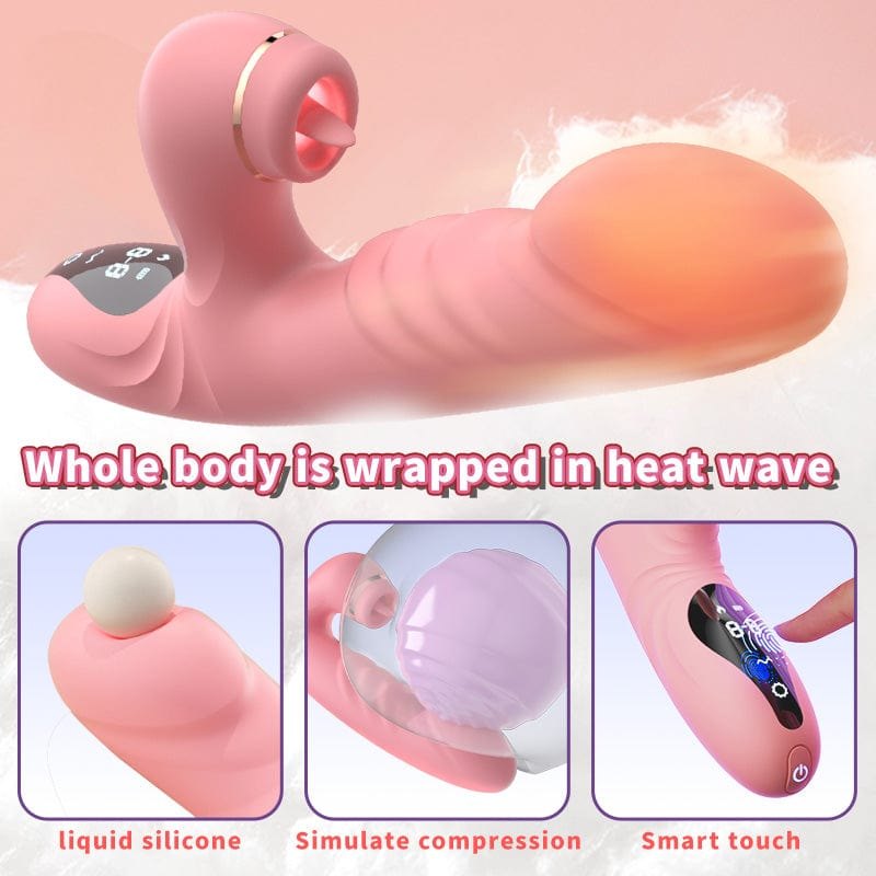 Heated Rabbit Vibrator, Licking Arm - Rabbit G-Spot Vibrator
