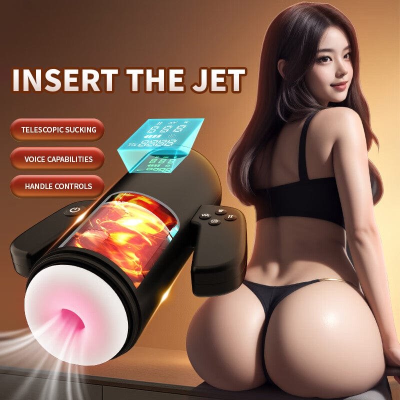 Heated Telescopic Male Masturbator - 9-Mode Vibrating Stroker