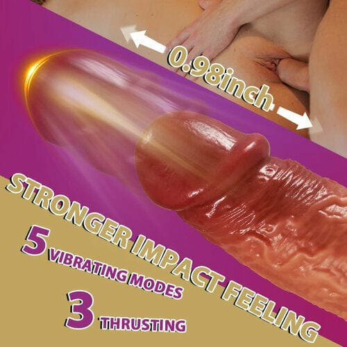 Heated Thrusting Realistic Dildo - Silicone Vibrating Dildo
