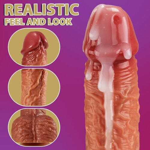 Heated Thrusting Realistic Dildo - Silicone Vibrating Dildo