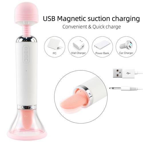 Heated Tongue Wand Vibrator - Magic Wand Massager