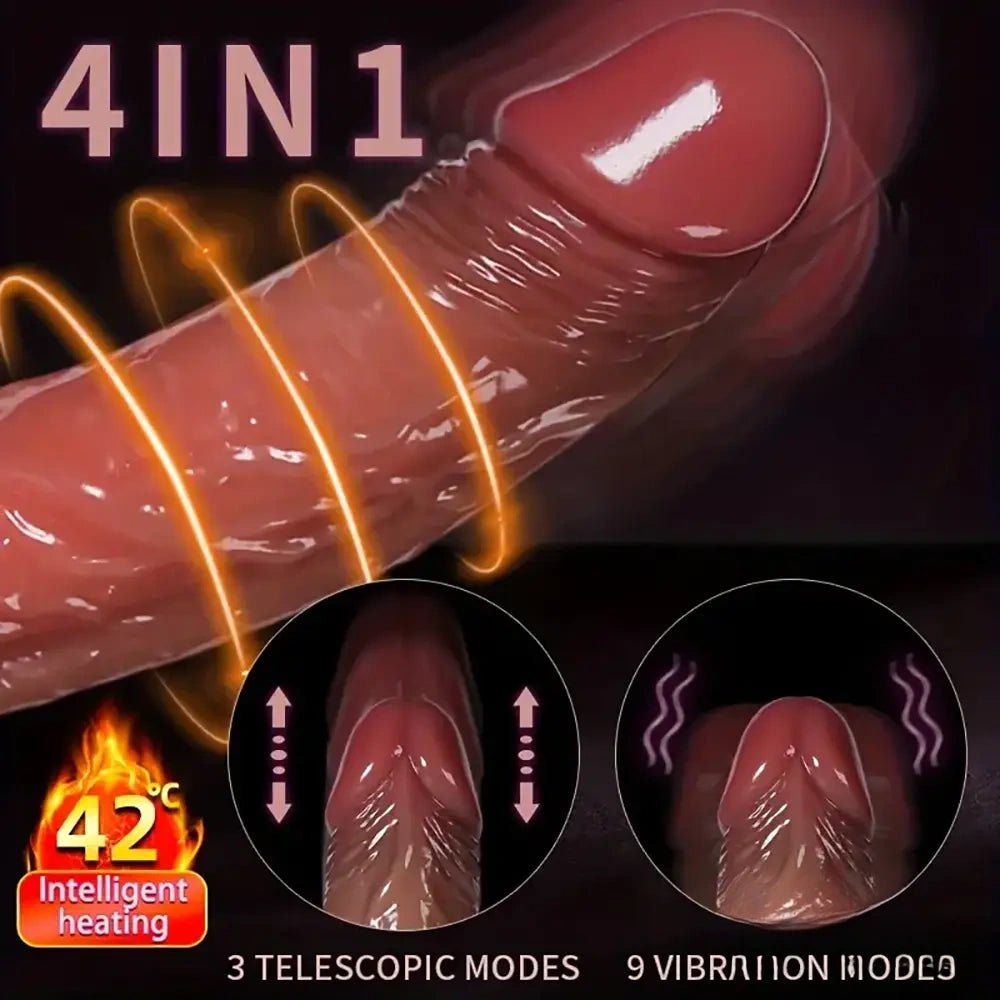 Heating Thrusting Vibrating Dildo - Vibrating Thrusting Dildo