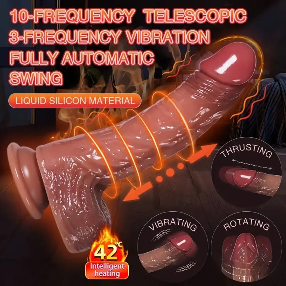 Heating Thrusting Vibrating Dildo - Vibrating Thrusting Dildo