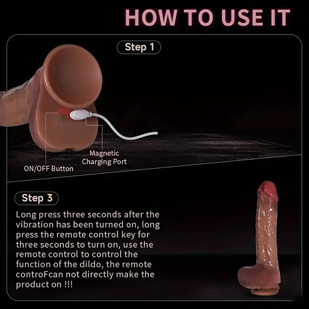 Heating Thrusting Vibrating Dildo - Vibrating Thrusting Dildo