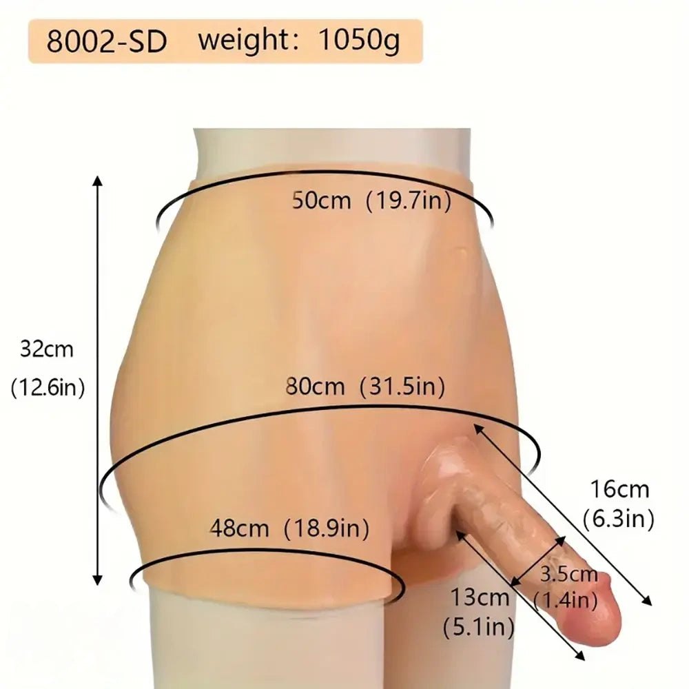 High Waist Hip Enhancer Brief - Wearable Strap On Dildo