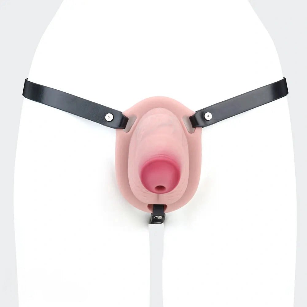 Hollow Chastity Masturbator - Silicone Cock Sleeve Toy