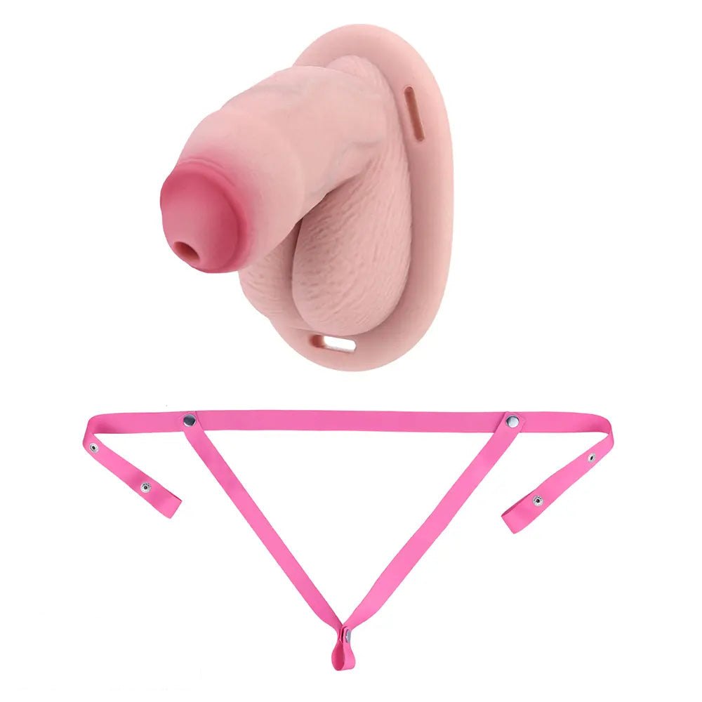Hollow Chastity Masturbator - Silicone Cock Sleeve Toy