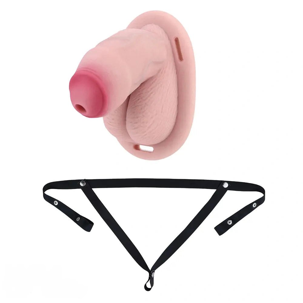 Hollow Chastity Masturbator - Silicone Cock Sleeve Toy