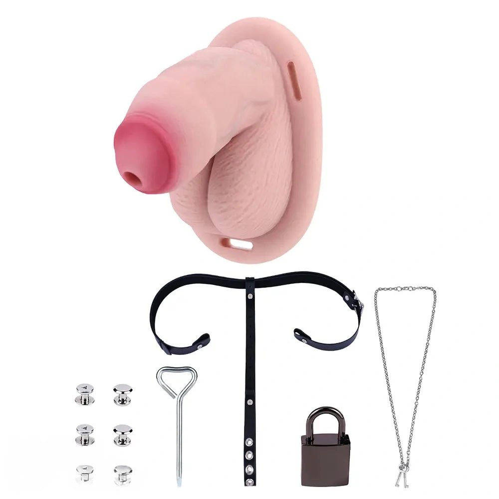 Hollow Chastity Masturbator - Silicone Cock Sleeve Toy