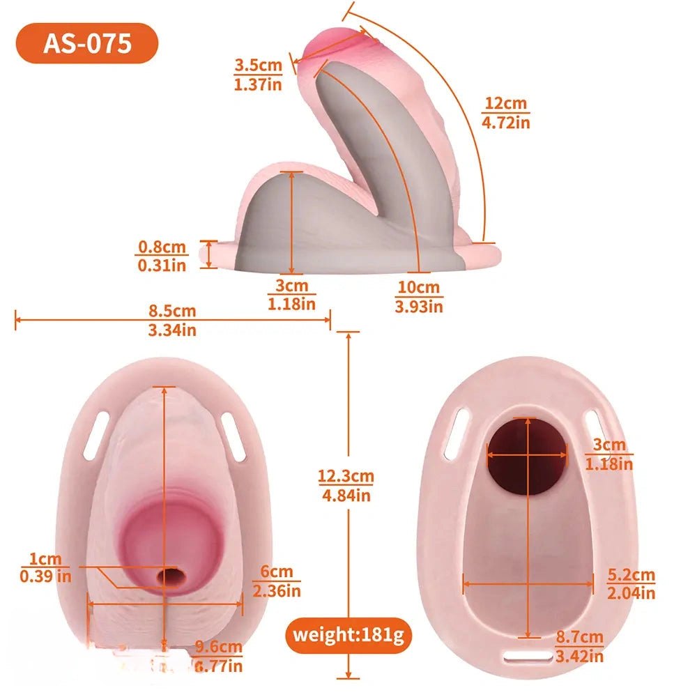 Hollow Chastity Masturbator - Silicone Cock Sleeve Toy