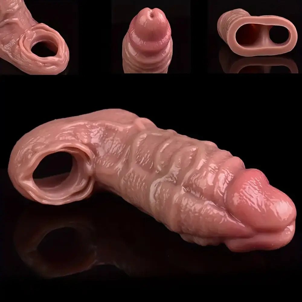 Hollow Cock Sleeve Dildo - Realistic Extension Sheath