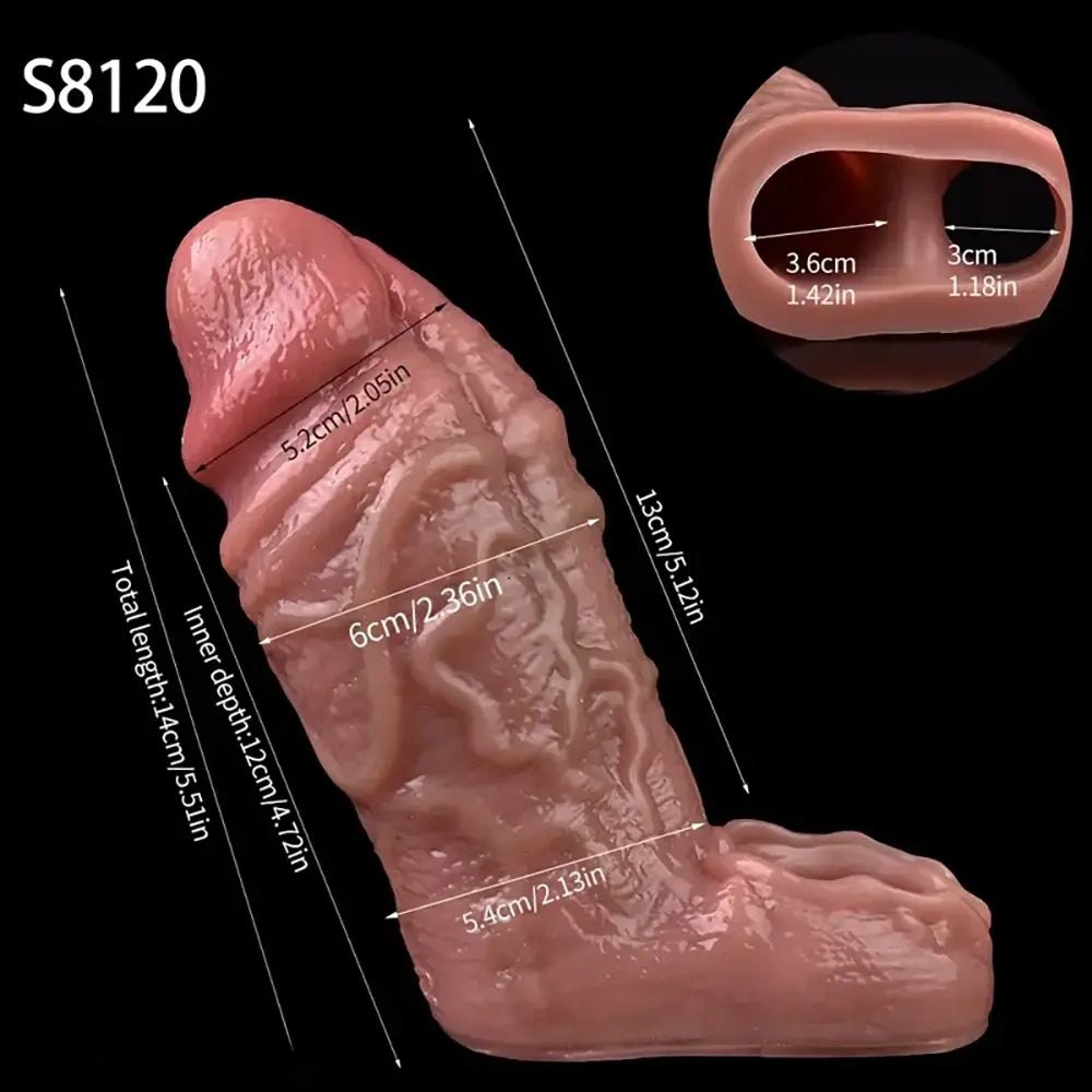 Hollow Cock Sleeve Dildo - Realistic Extension Sheath