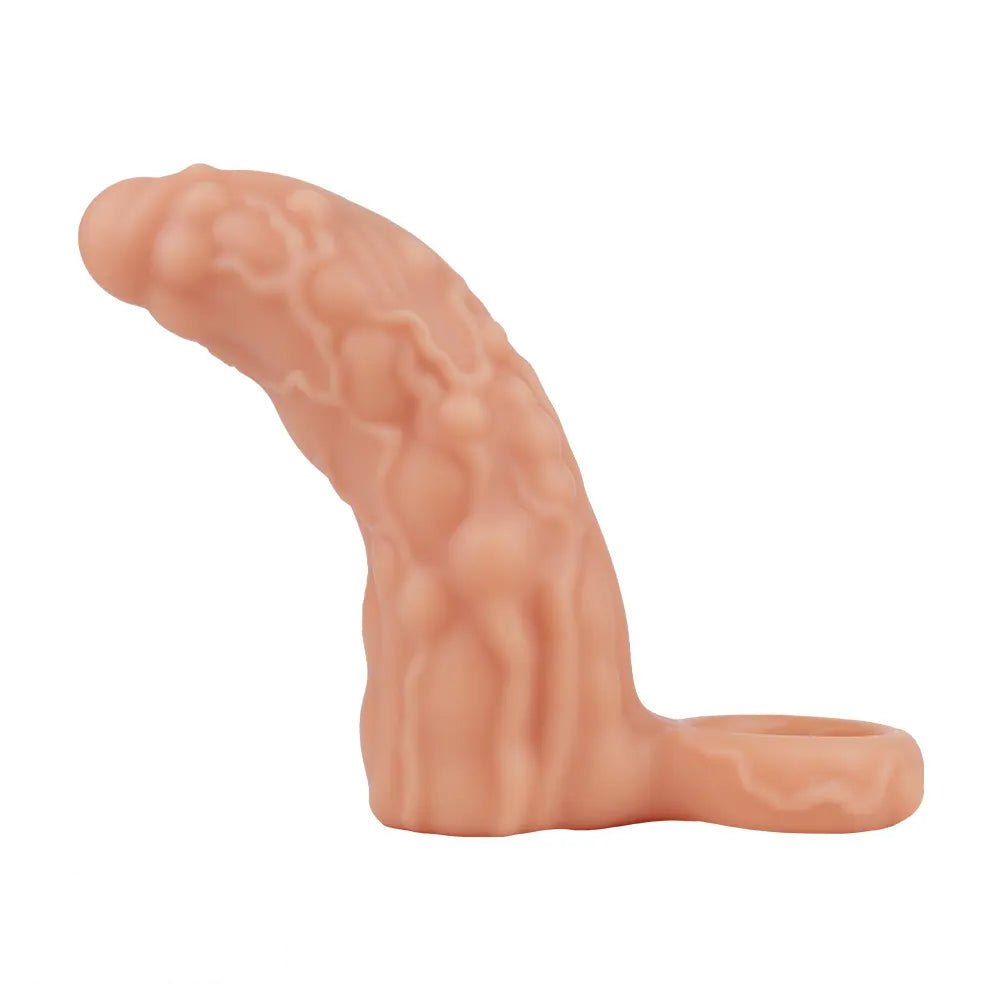 Hollow Cock Sleeve With Ring - Realistic Penis Extension Sleeve