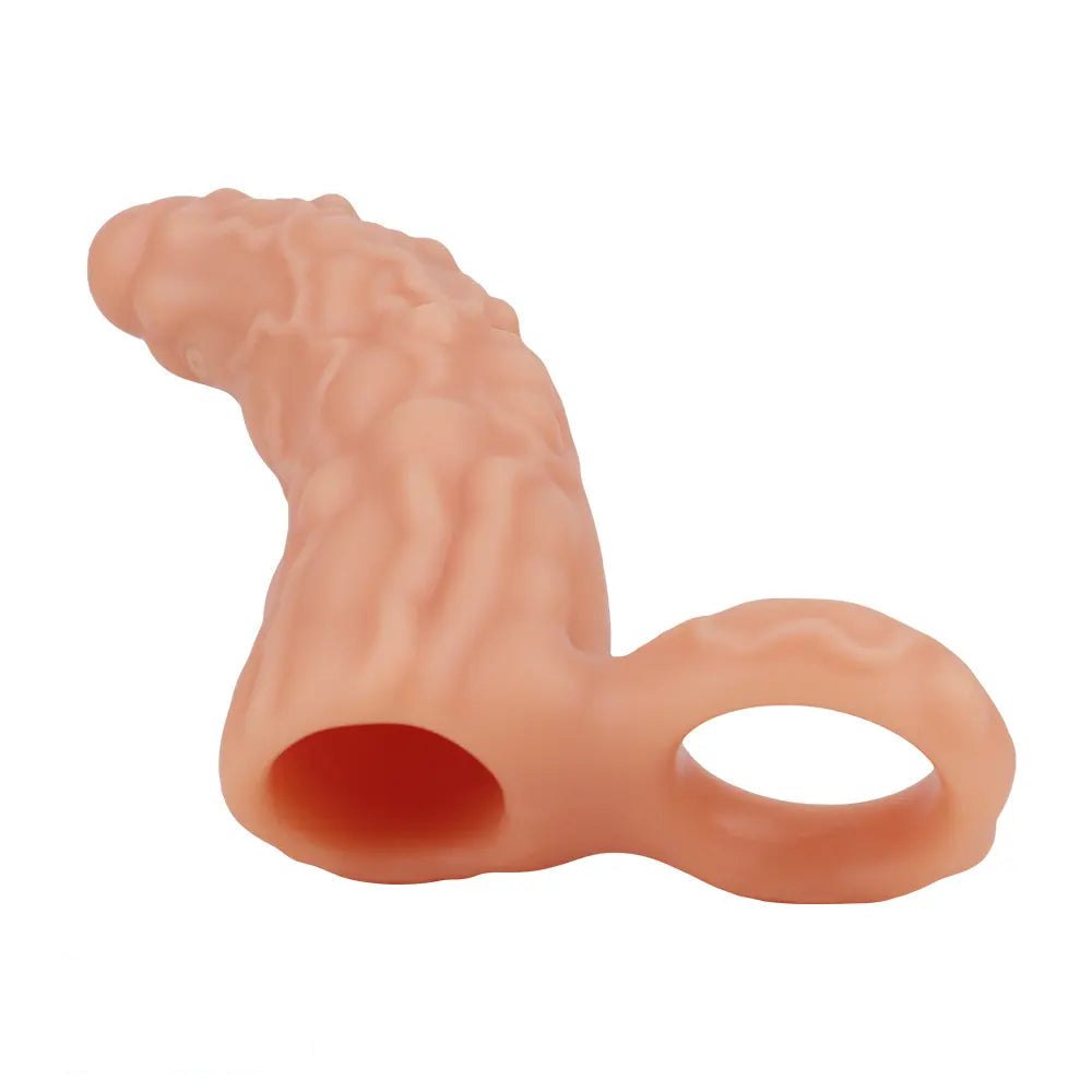 Hollow Cock Sleeve With Ring - Realistic Penis Extension Sleeve