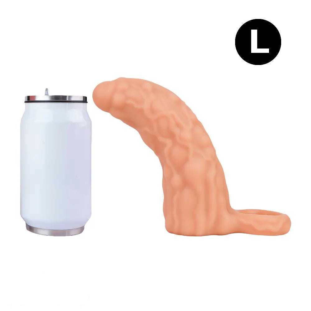 Hollow Cock Sleeve With Ring - Realistic Penis Extension Sleeve