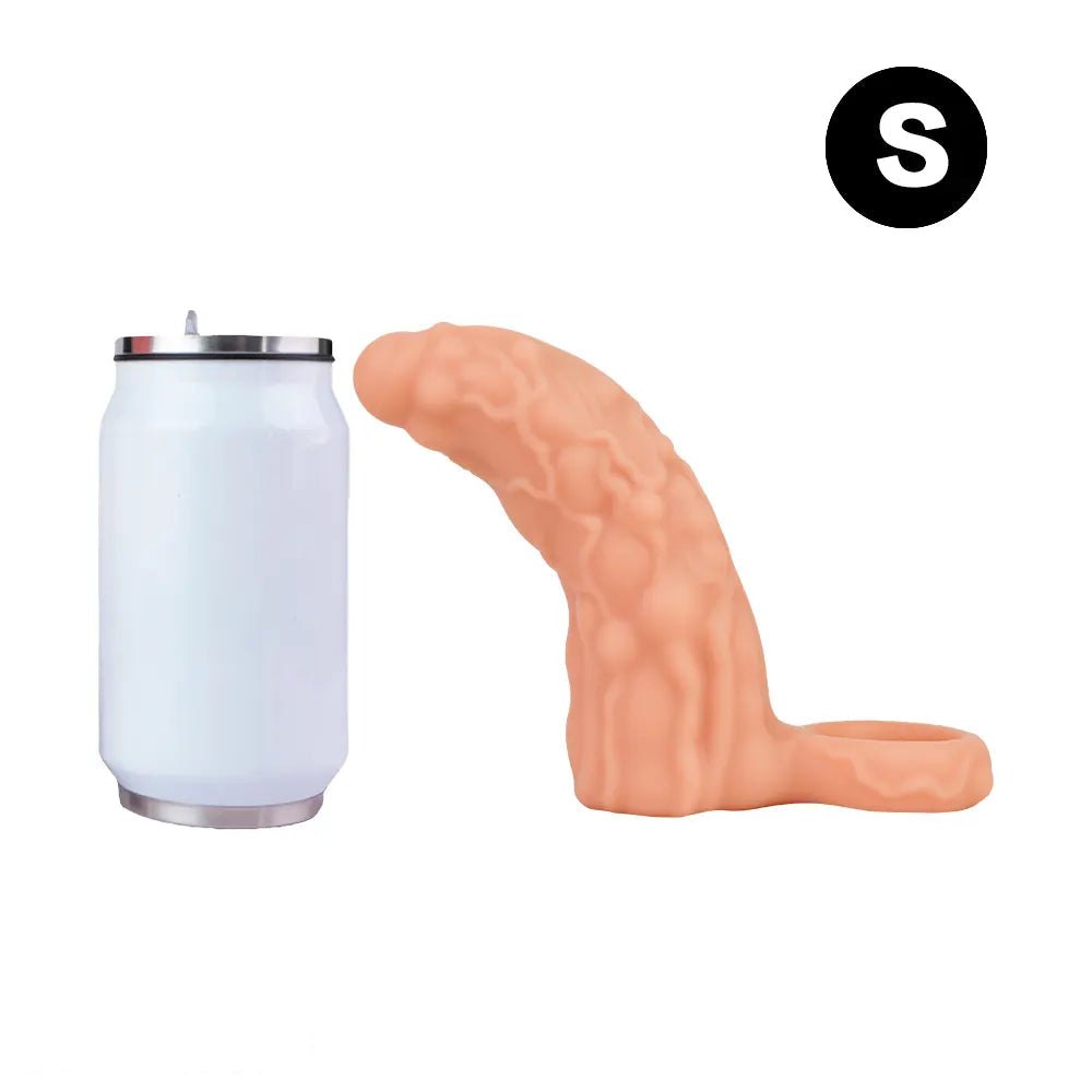 Hollow Cock Sleeve With Ring - Realistic Penis Extension Sleeve