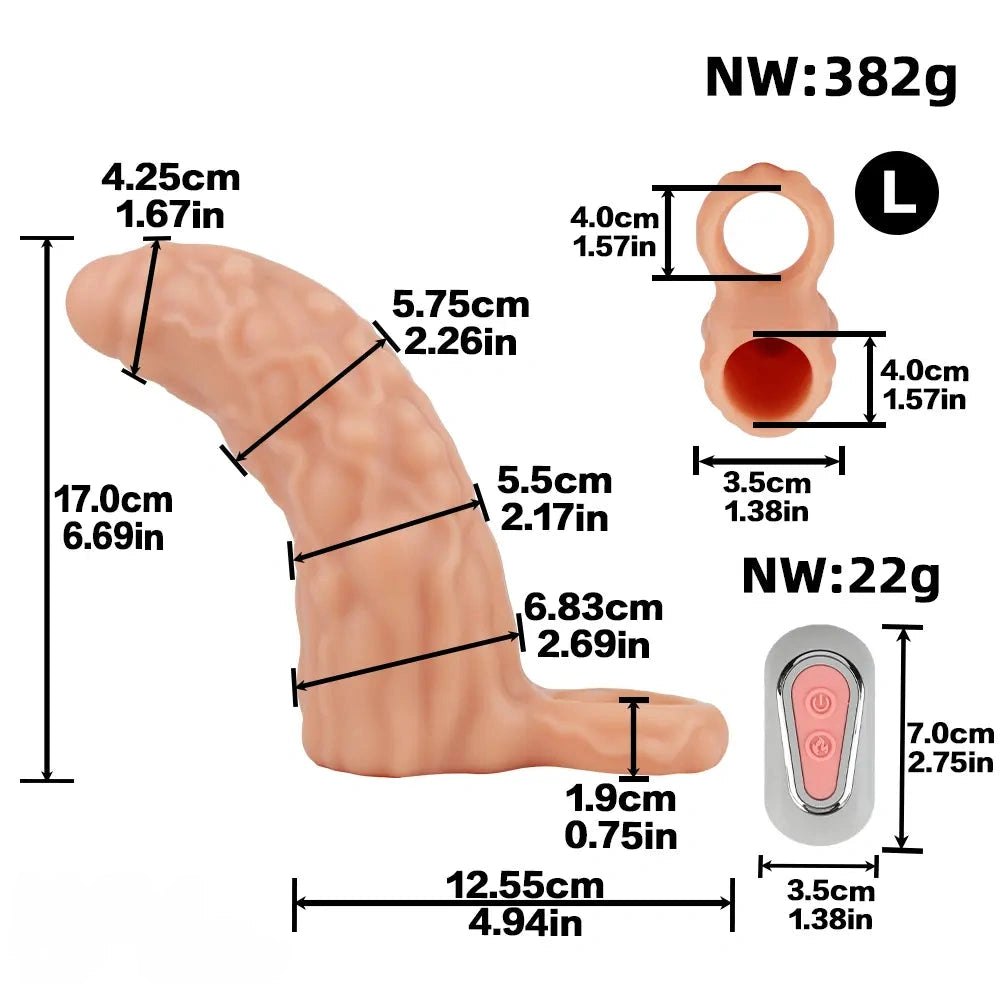 Hollow Cock Sleeve With Ring - Realistic Penis Extension Sleeve