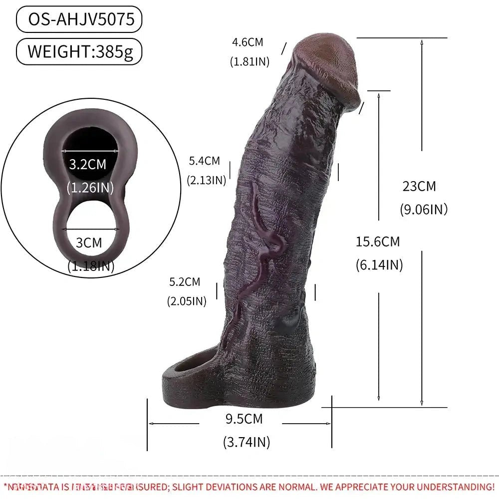 Hollow Coffee Realistic Sleeve - Big Silicone Dildo Sleeve