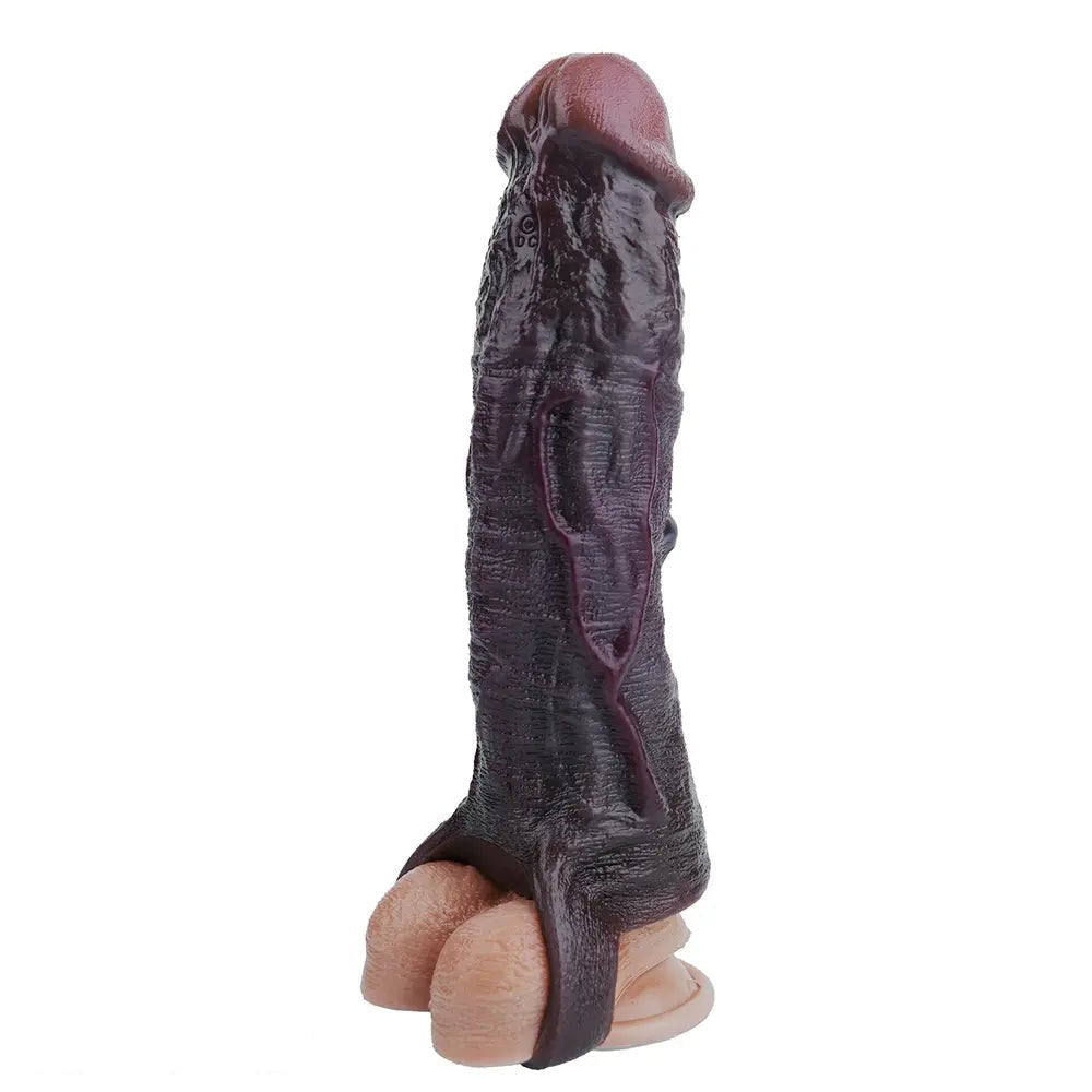 Hollow Coffee Realistic Sleeve - Big Silicone Dildo Sleeve